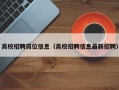 高校招聘岗位信息（高校招聘信息最新招聘）