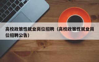 高校政策性就业岗位招聘（高校政策性就业岗位招聘公告）