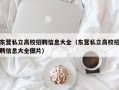 东营私立高校招聘信息大全（东营私立高校招聘信息大全图片）