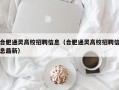合肥通灵高校招聘信息（合肥通灵高校招聘信息最新）