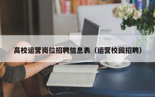 高校运营岗位招聘信息表（运营校园招聘）