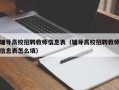 辅导高校招聘教师信息表（辅导高校招聘教师信息表怎么填）