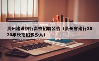 贵州建设银行高校招聘公告（贵州省建行2020年秋招招多少人）