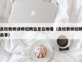 高校教师讲师招聘信息在哪看（高校教师招聘启事）