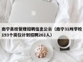 南宁高校管理招聘信息公示（南宁31所学校193个岗位计划招聘261人）