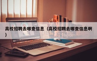 高校招聘去哪查信息（高校招聘去哪查信息啊）