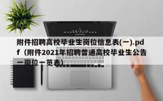 附件招聘高校毕业生岗位信息表(一).pdf（附件2021年招聘普通高校毕业生公告一岗位一览表）