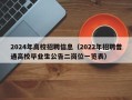 2024年高校招聘信息（2022年招聘普通高校毕业生公告二岗位一览表）