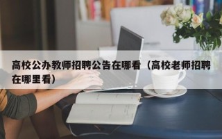 高校公办教师招聘公告在哪看（高校老师招聘在哪里看）