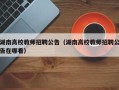 湖南高校教师招聘公告（湖南高校教师招聘公告在哪看）