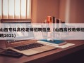 山西专科高校老师招聘信息（山西高校教师招聘2021）