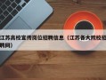 江苏高校宣传岗位招聘信息（江苏各大院校招聘网）