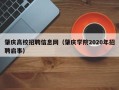 肇庆高校招聘信息网（肇庆学院2020年招聘启事）
